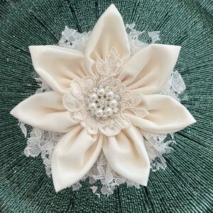 Fabric flower brooch